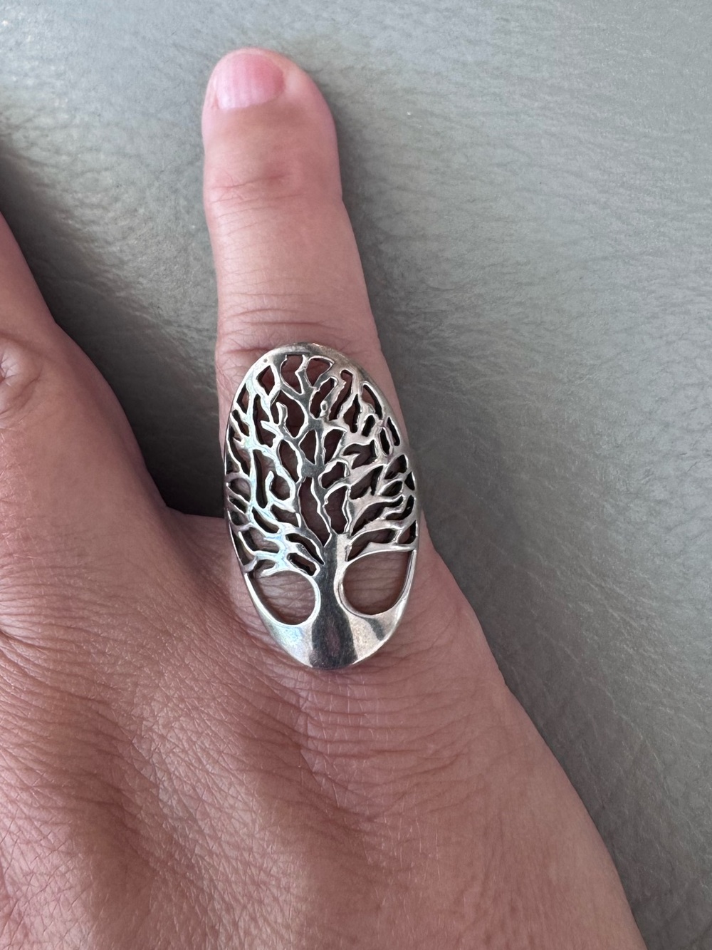 Large Sterling Silver Tree of Life Ring
